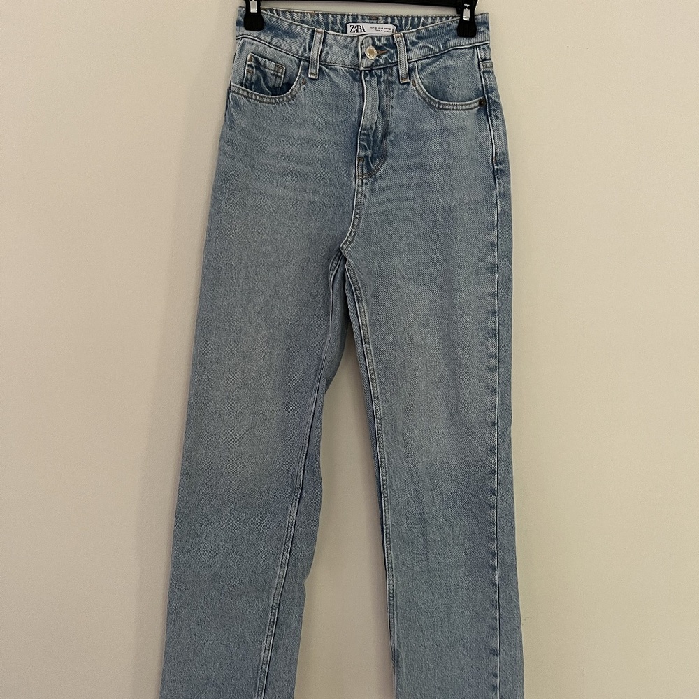 Zara Size 0 High Waisted Blue Jeans